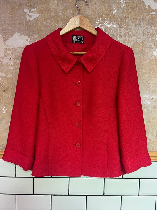 Veste tailleur rouge vintage