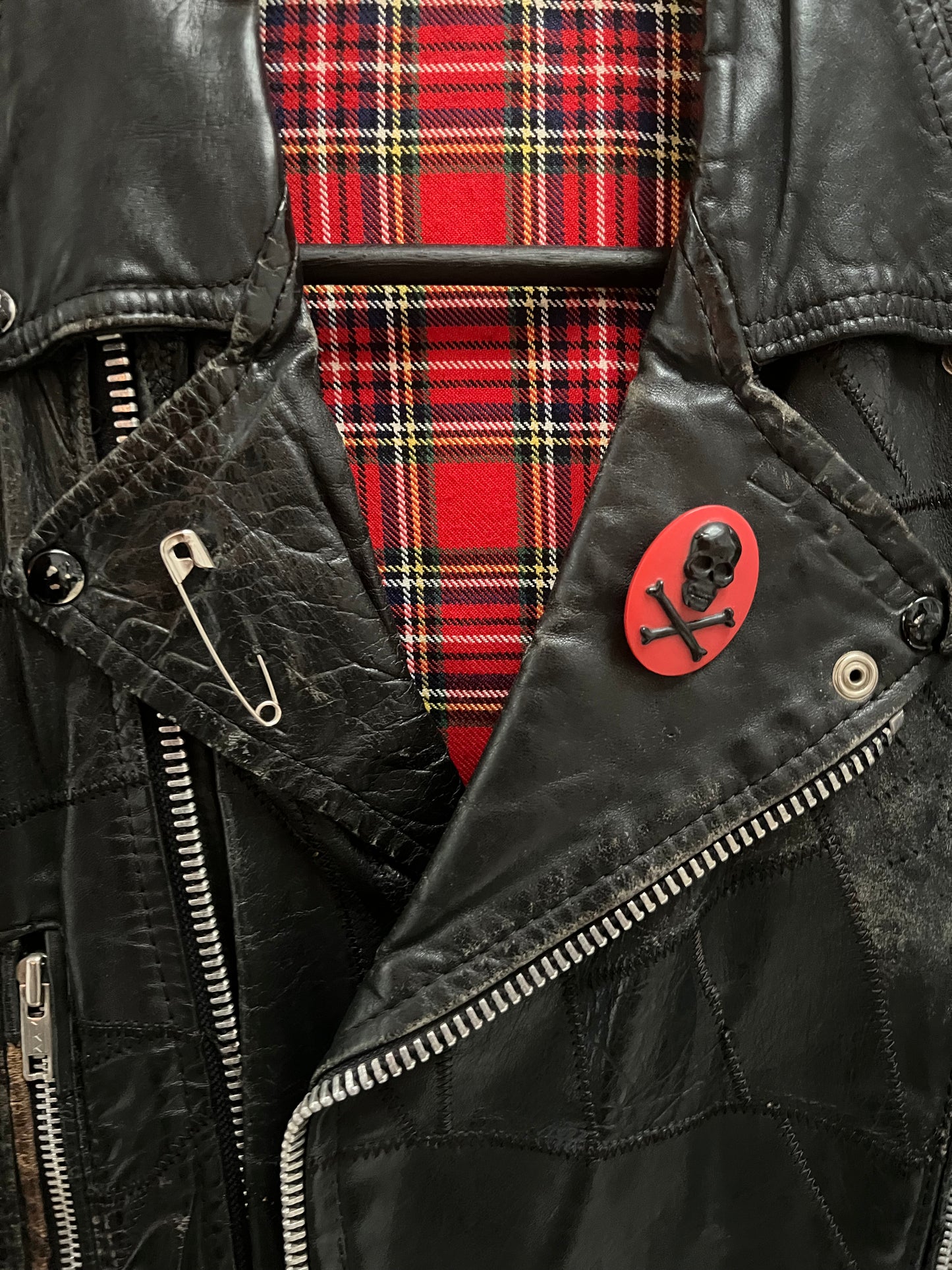 Perfecto vintage "Sham 69/ The Clash" patchwork de cuir <3