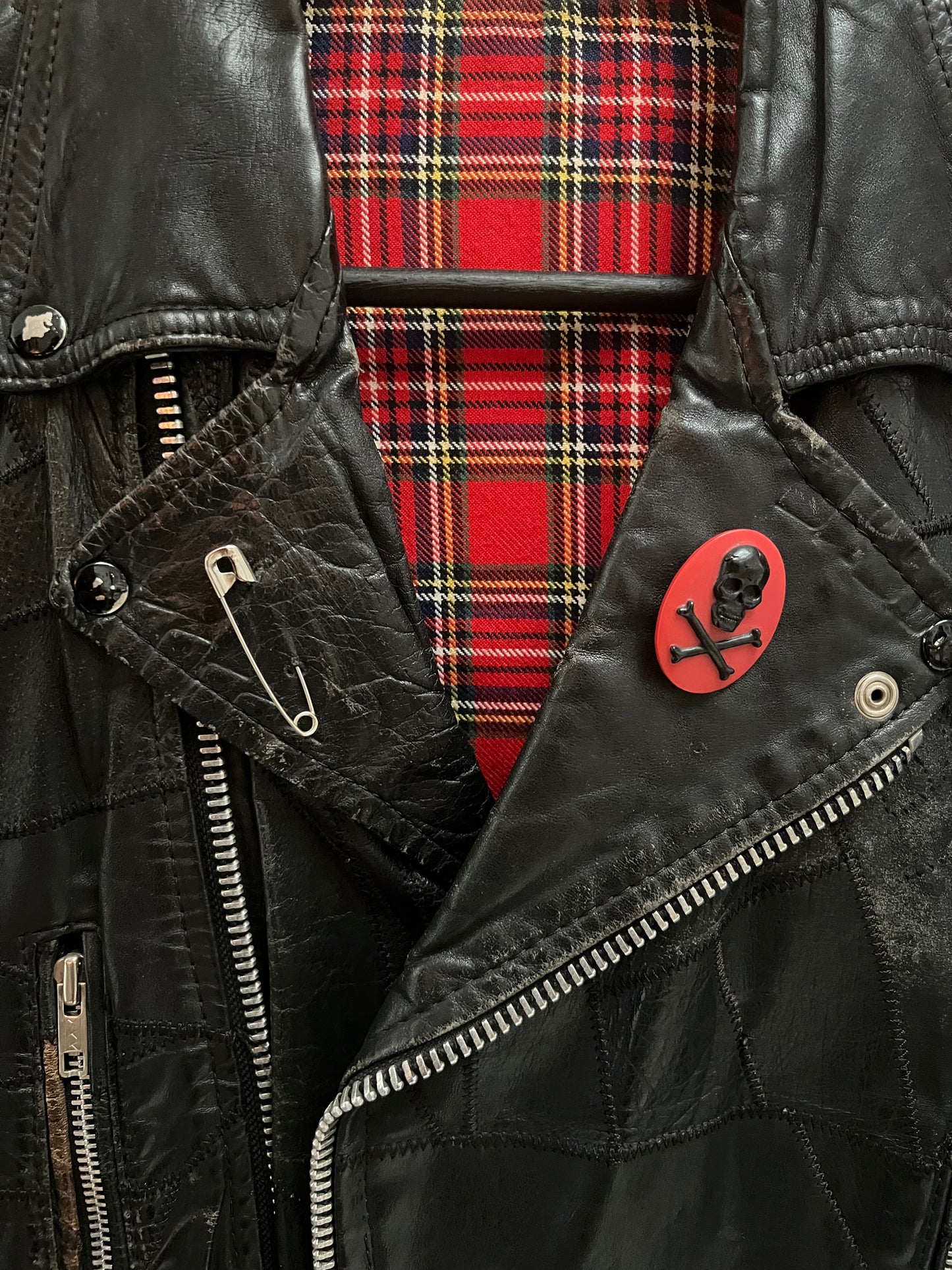 Perfecto vintage "Sham 69/ The Clash" patchwork de cuir <3